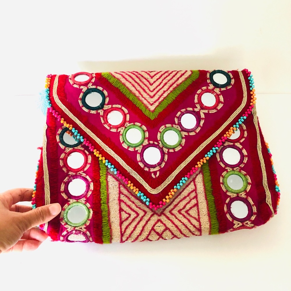 Anthropologie Beaded Clutch- Large